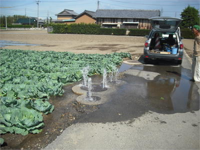 流量計接続部腐食による漏水大